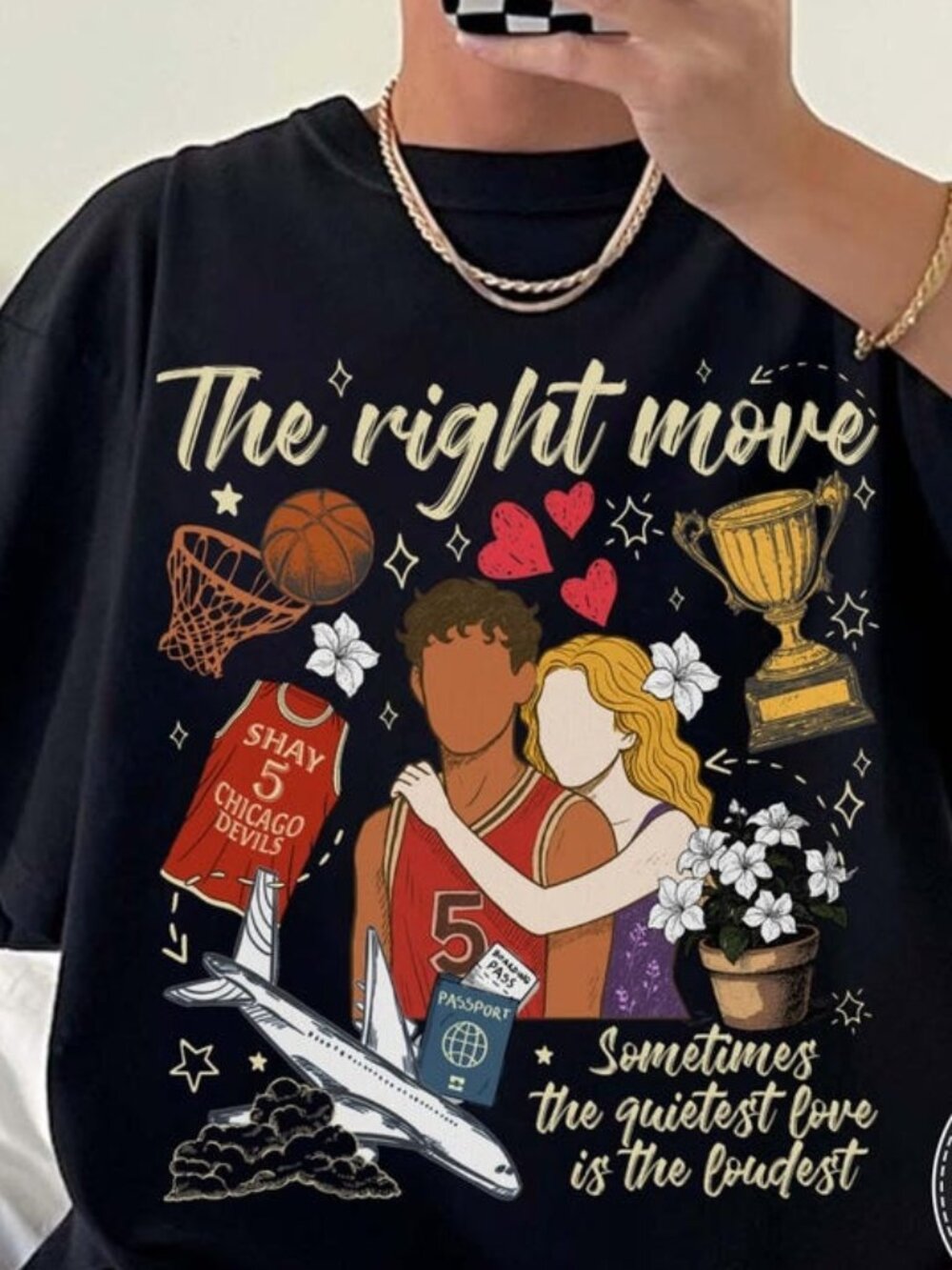 The Right Move Basketball Romance T-shirt, Bookish Fan Tee